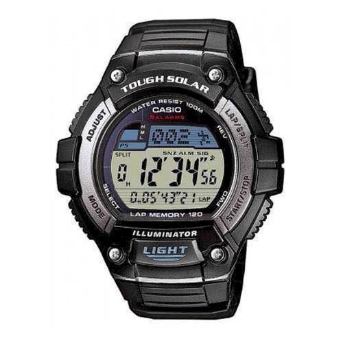 Image of sort resin med stål Collection quartz multifunktion med solar power Herre ur fra Casio